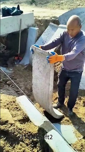 Concrete blocks arranged like building blocks