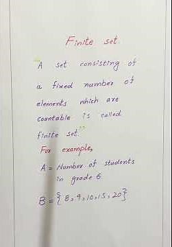 Finite set with examples fully explained|Mathematics|@Mathsworld6