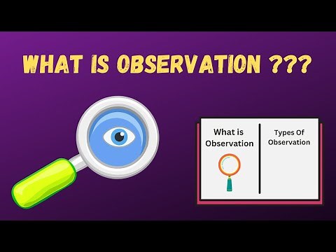 What Is Observation? Explaining the Types of Observation.