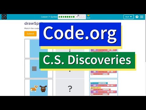 Code.org Lesson 8.8 Sprites | Tutorial with Answers | Unit 3 C.S. Discoveries