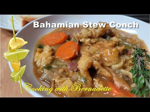How to make Bahamian Stew Conch. Cooking with Bernadette Clayborne