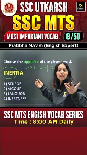 SSC MTS | Most Important Vocab 08 | SSC Utkarsh #importantvocabulary #sscutkarsh