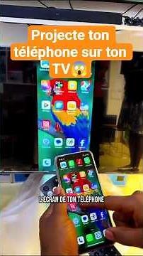 Écran du téléphone sur TV 📱➡️📺 #smartphone #tv #partage #screenmirroring #caster #tech #pc #astuce