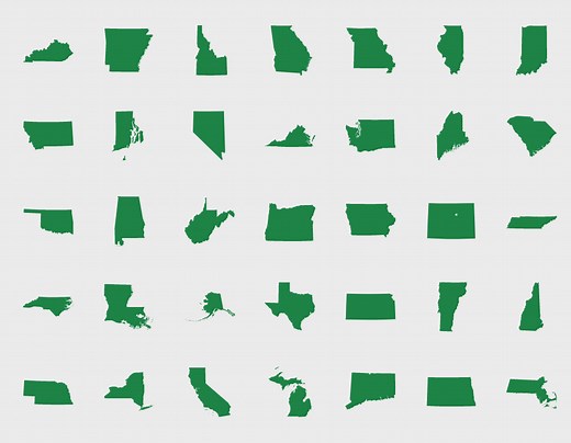 The U.S.: State Outlines - Flag Quiz Game - Seterra