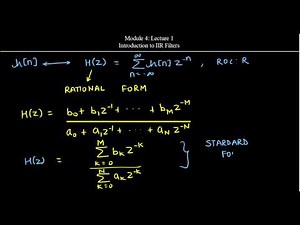 Mod4 Lec1: Introduction to IIR Filters