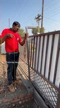 ￼ Compound gate installation ||￼ Sliding with folding gate installation #slidinggate #gatedesign