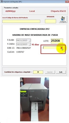 Impresión rápida de códigos GS1 128