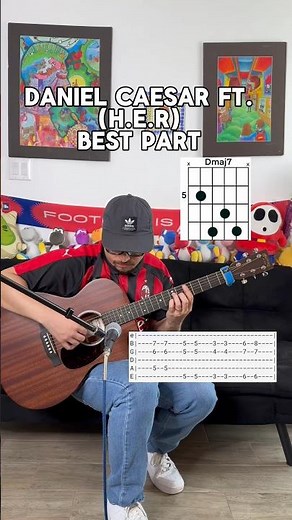 Daniel Caesar ft (H.E.R.) - best part guitar tutorial #guitar