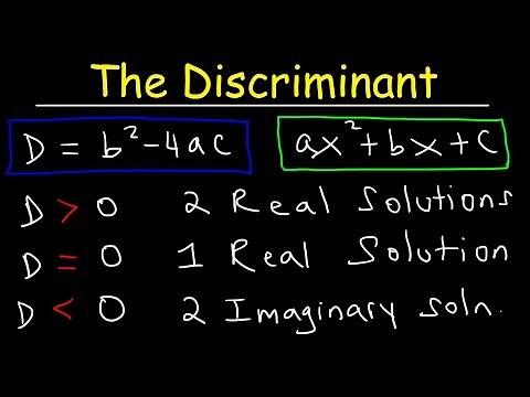 How To Determine The Discriminant of a Quadratic Equation