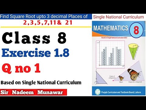 Class 8 Exercise 1.8 Q no. 1 Single National Curriculum Maths SNC Ex 1.8 8th PCTB Sir Nadeem Munawa