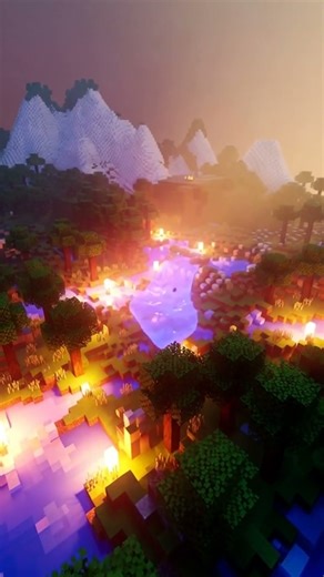 Minecraft Relaxing Scenic View 🌅 | Ultra Cozy Aesthetic Short #minecraft #shorts #viral