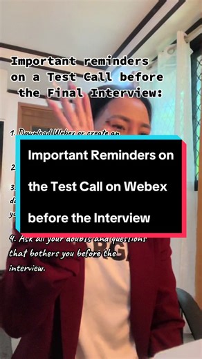 Test Call on Webex: Important Reminders Before the Interview