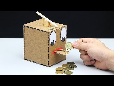 How to Make a Box Eating Coin - Saving Coin Bank DIY
