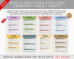 Solution Focused Therapy Cheat Sheet: 800  SFT Questions (digital Download) - Etsy