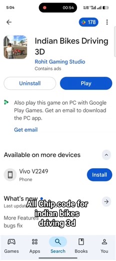 all Chip code for indian bikes driving 3d #gameplay #games #gamer #gaming