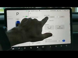 Tesla Model 3: How To: Turn on interior and exterior lights from touchscreen