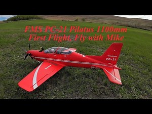 FMS PC 21 Pilatus 1100mm, First Flight, Fly with Mike