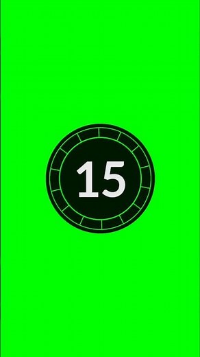 HD 15 second timer green screen | Countdown with sound effects