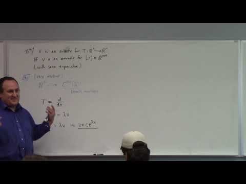 Applied Linear: stochastic matrix example, eigenbasis and diagonalizable, 10-7-25 part 1