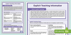 Explicit Teaching Information