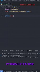 Python Tutorial for beginners - DateTime Modules | James Code Lab