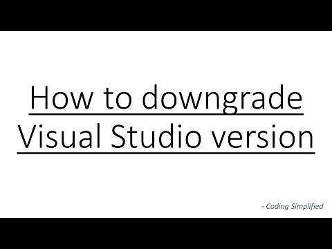 How to Downgrade Visual Studio version