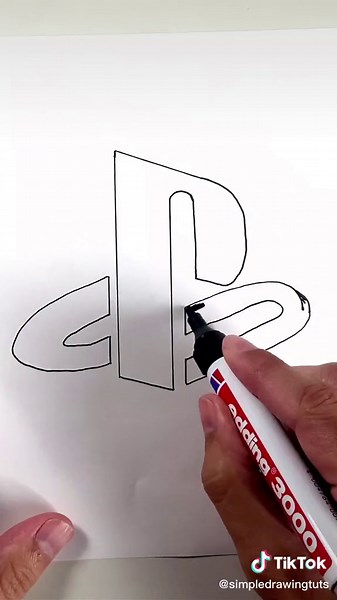 How to Draw the PlayStation Logo Step by Step