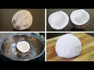 Secret method of removing Coconut Flesh from Shell | Coconut Collecting Tips | Narkel Korono