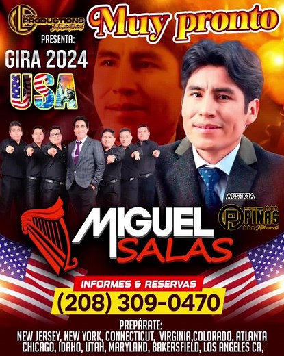 𝐆𝐢𝐫𝐚 𝐈𝐧𝐭𝐞𝐫𝐧𝐚𝐜𝐢𝐨𝐧𝐚𝐥 𝐩𝐨𝐫 𝐍𝐨𝐫𝐭𝐞𝐚𝐦𝐞𝐫𝐢𝐜𝐚 ‼️ 🇺🇸 MUY PRONTO 🇺🇸 ‼️ Prepárense con la bendición de Dios la promotora INCA PRODUCCTIONS LLC INTERNATIONAL se complace en presentar @Miguel Salas El auténtico huanuqueño de oro 🎶 (Marco musical completo) y NO VIENE SOLO ‼️ Booking Directo: ☎️ 208 309 0470 Informes: 📞 661 525 2164 🎬 Produce : #incaproductionsInternational #ruthmaribel @RuthMaribelLaDulceEncantadora #PromotoraPiñasInternacional #peruanosenelmundo #latinose