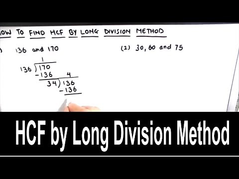 How to find the HCF by Long Division / hcf using division method / HCF/ GCF by long division