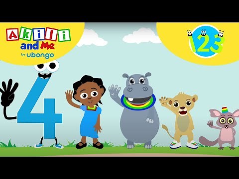 Hello NUMBER 4! Count with me! | Learn to Count with Akili and Me | Learning videos for toddlers