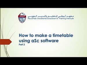 PROFESSIONAL DEVELOPMENT - How to make a timetable using aSc software (part 2)