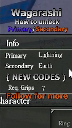 *CODES + HOW TO UNLOCK PRIMARY/SECONDARY IN WAGARASHI* #Wagarashi #roblox #robloxfyp #naruto #anime