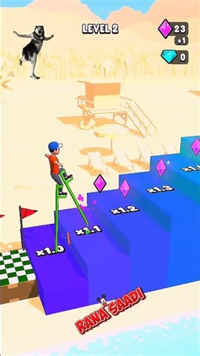 Stilts Run 🦵 LEVEL 2: Epic Stilt Walking Challenge! 😂 Crazy Balance & Funny Falls! 🤣 #games #shorts