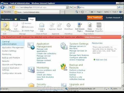 SharePoint 2010 - Central Administration Console