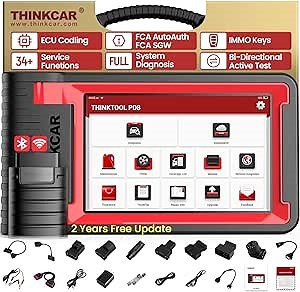 THINKTOOL PD8 Bidirectional Scan Tool, 2022 New Ver OEM-Level Full Systems Car Diagnostic Scanner, Free Update (Worth $700) 34 + Resets Service, ECU Coding, AutoAuth for FCA SGW, IMMO Key Programming