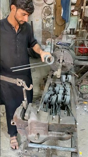 Double Spring Wire Bending Process | Handmade Spring Making #shorts