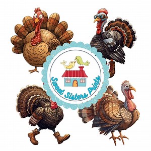 Quirky Turkey Clip Art: Thanksgiving Graphics (digital Download) - Etsy