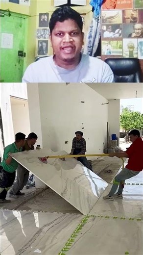 Unbelievable! Installing 6x8 Feet Giant Tiles Like a Pro 😱 #shorts​ #facts​ #foryou​ #fyp #trending