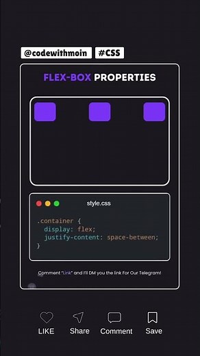 CSS Flexbox Tutorial: Master All Properties (Visual Examples + Code) 🎯 #CSS #WebDev