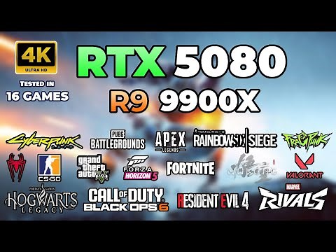 RTX 5080 + Ryzen 9 9900x : Test in 16 Games in 2025 | 4K | All Settings Tested