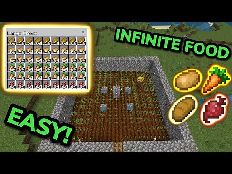 SIMPLE 1.21 FULLY AUTOMATIC CROP FARM TUTORIAL in Minecraft Bedrock (MCPE/Xbox/PS4/Switch/Windows10)