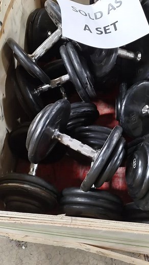 SOLD Ugly York dumbbell set 5lb -75lb MISSING 65lb $500 | Used Gym Store