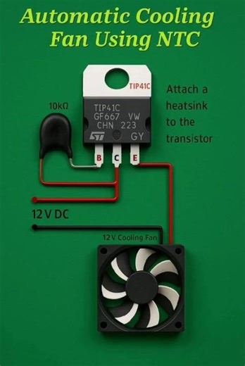 Automatic cooling fan using NTC Sensor De Preximidad #electrical #electronic 😲@VikashA2k