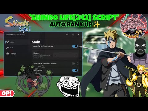 Shindo Life[242] Script Latest Autofarm Quests,Bosses,Auto-Rank,Auto-Stats & Other More Features🤩