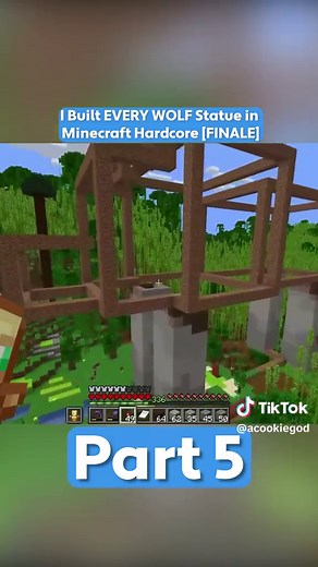 Building Epic Wolf Statues in Minecraft Hardcore