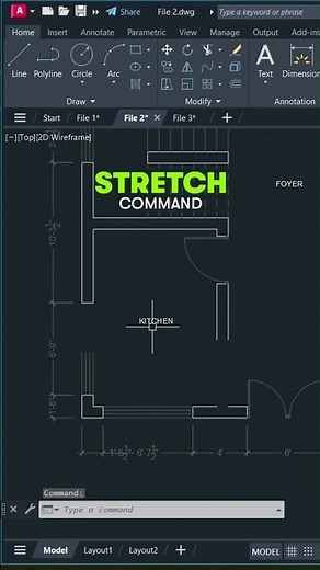 AutoCAD STRETCH Tutorial | Lesson 17 | Learn STRETCH Command in AutoCAD #AutoCAD #AutoCADTutorial