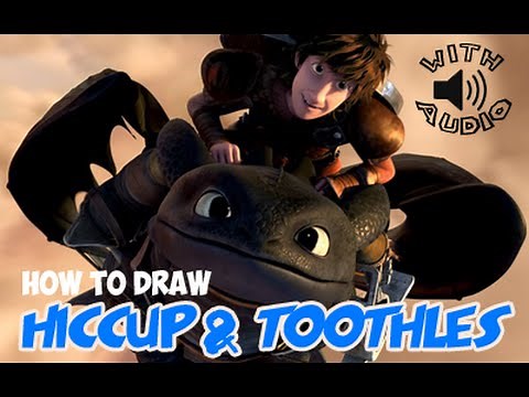 How to Draw Hiccup Flying Toothless From How To Train Your Dragon (With Audio)