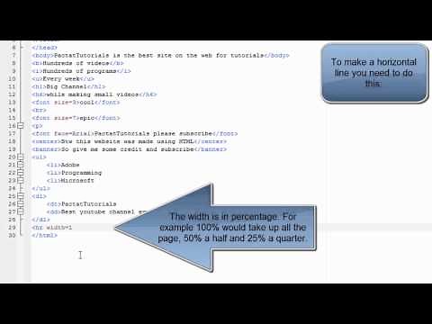 HTML Tutorial 8: How To Make Horizontal Lines