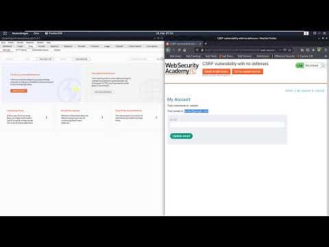 CSRF vulnerability with no defenses (Video solution, Audio)